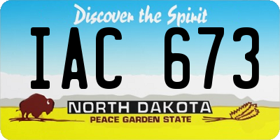 ND license plate IAC673