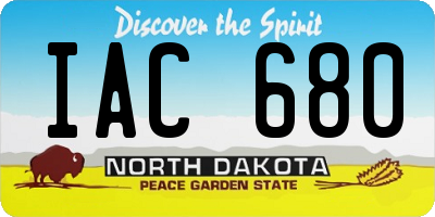 ND license plate IAC680