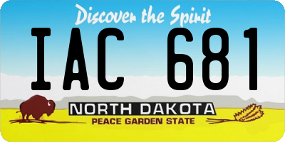 ND license plate IAC681