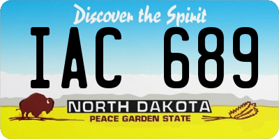 ND license plate IAC689