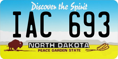ND license plate IAC693