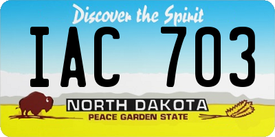 ND license plate IAC703