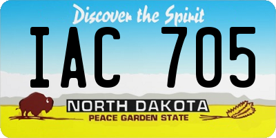 ND license plate IAC705