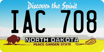 ND license plate IAC708