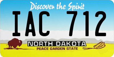 ND license plate IAC712