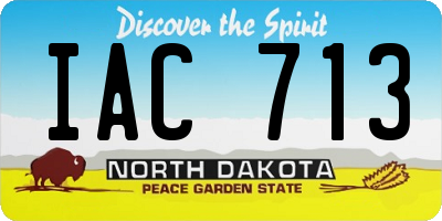 ND license plate IAC713