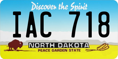 ND license plate IAC718