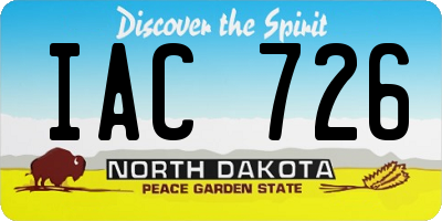ND license plate IAC726
