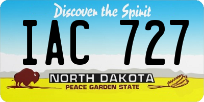 ND license plate IAC727