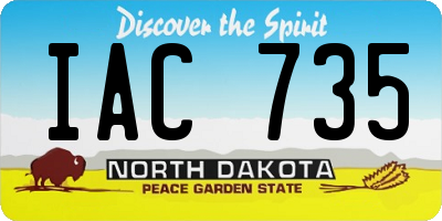 ND license plate IAC735