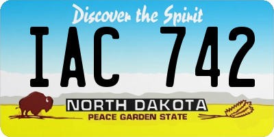 ND license plate IAC742