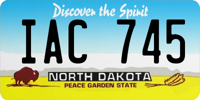 ND license plate IAC745