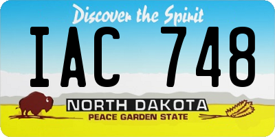 ND license plate IAC748