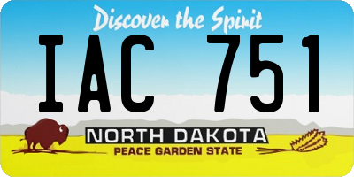 ND license plate IAC751