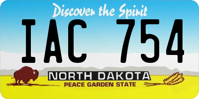 ND license plate IAC754