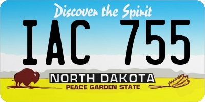 ND license plate IAC755