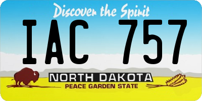 ND license plate IAC757