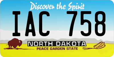 ND license plate IAC758