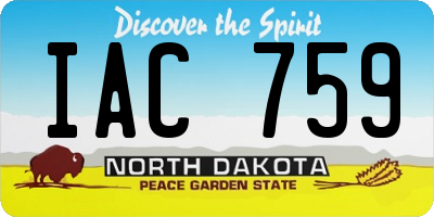 ND license plate IAC759