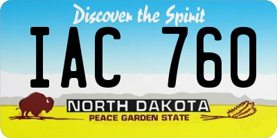 ND license plate IAC760
