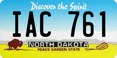 ND license plate IAC761
