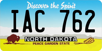ND license plate IAC762