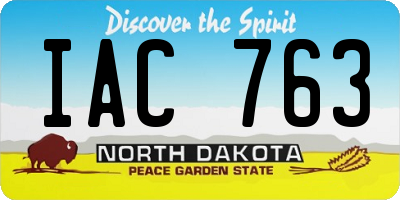 ND license plate IAC763