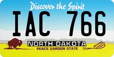 ND license plate IAC766