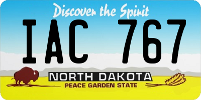 ND license plate IAC767