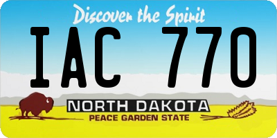 ND license plate IAC770