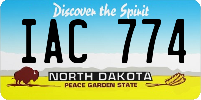 ND license plate IAC774