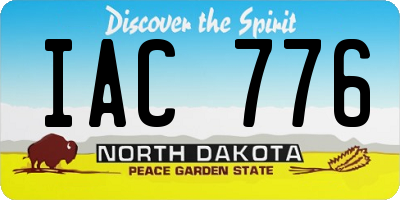 ND license plate IAC776