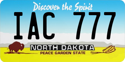 ND license plate IAC777