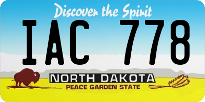 ND license plate IAC778