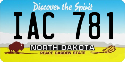 ND license plate IAC781