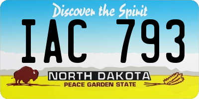 ND license plate IAC793