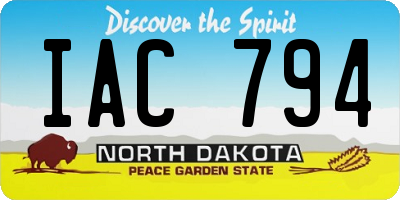 ND license plate IAC794