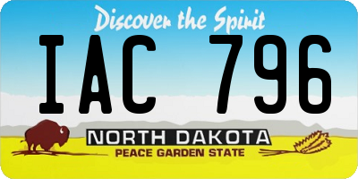 ND license plate IAC796