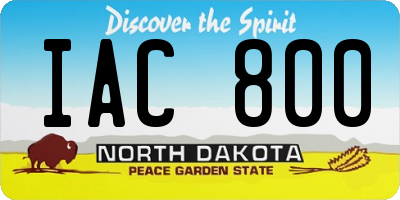 ND license plate IAC800