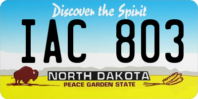 ND license plate IAC803