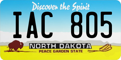 ND license plate IAC805