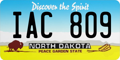 ND license plate IAC809