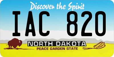 ND license plate IAC820