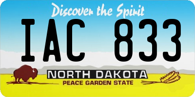 ND license plate IAC833