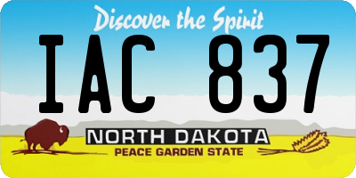 ND license plate IAC837