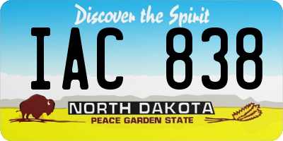 ND license plate IAC838