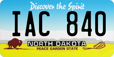 ND license plate IAC840