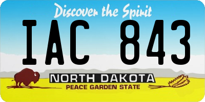 ND license plate IAC843