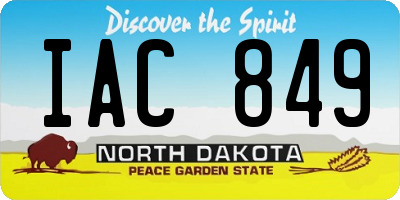 ND license plate IAC849