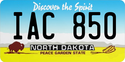 ND license plate IAC850